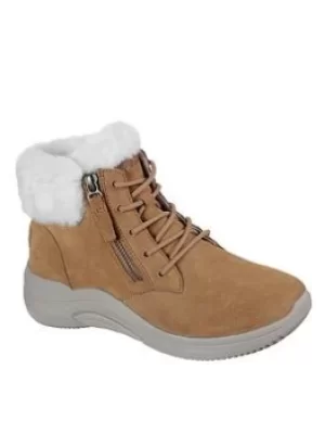 Image of Skechers On-the-go Midtown Goodnatured Lace Up Chugga Boots, Chestnut, Size 8, Women