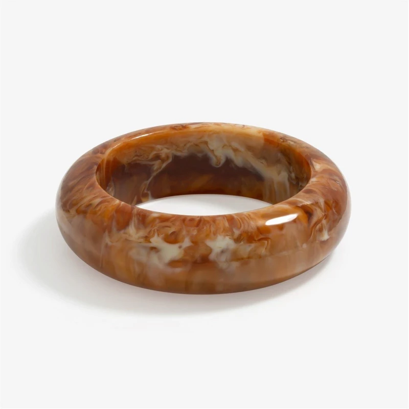 Image of Jon Richard Marbled Resin Bangle Brown