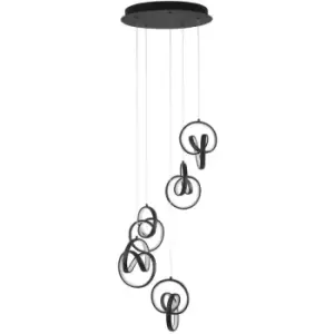 Image of Netlighting Merano Carolina Integrated LED Pendant Ceiling Light Sandy Black Alu