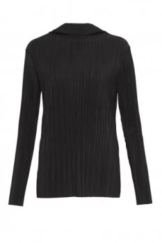 Image of French Connection Lou Pleated High Neck Top Black