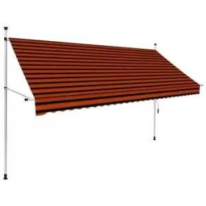 Image of Vidaxl Manual Retractable Awning 300cm Orange And Brown