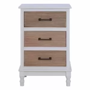 Image of Interiors By Ph 3 Drawer Chest Pearl White / Sahara Finish