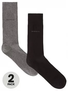 Image of Hugo Boss 2 Pack Soft Cotton Socks Grey Size 39-42