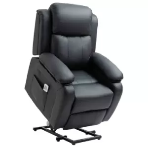Image of HOMCOM Riser And Recliner Chair Power Lift Reclining Chair With Remote - Black