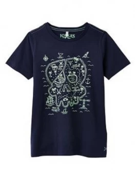 Image of Joules Boys Ray Glow In The Dark T-Shirt - Navy