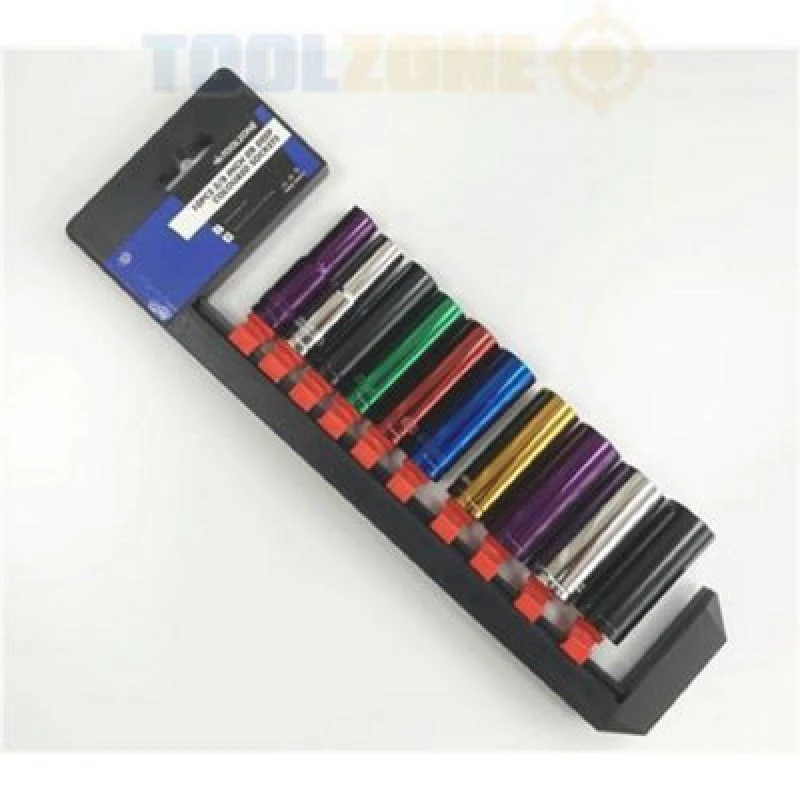 Image of Toolzone Colour 10 Piece 3/8'' Drive Deep CRV Sockets KDPSS315