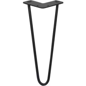 Image of 4 x Hairpin Leg - 12 - Black - 2 Prong - 10m - Black