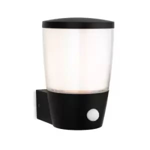 Image of Forbes Wall Light with PIR Black with White Duplex Polycarbonate Diffuser IP44