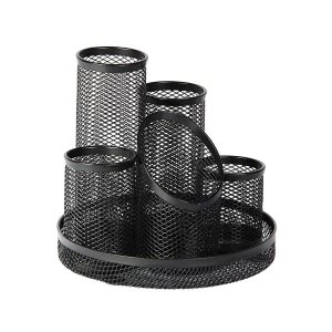 Image of Mesh 5 Tube Pen Pot, Black