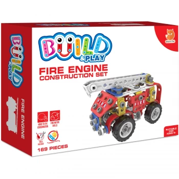 Image of Build & Play Kids Fire Engine Construction Set Toy