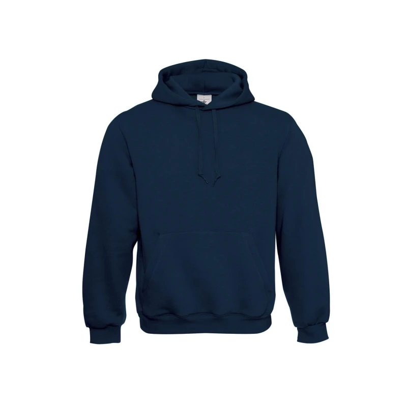 Image of B&C Plain Hooded Sweatshirt Hoodie in Navy Size: 3-4 Years Navy Unisex 3-4 Years