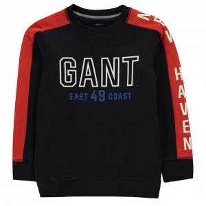 Image of Gant Colour Block Sweatshirt - Evening Blue433