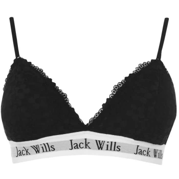 Image of Jack Wills Granforth Lace Triangle Bralette - Black