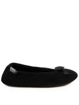 Image of TOTES Terry Ballet With Pillowstep - Black, Size 5-6, Women