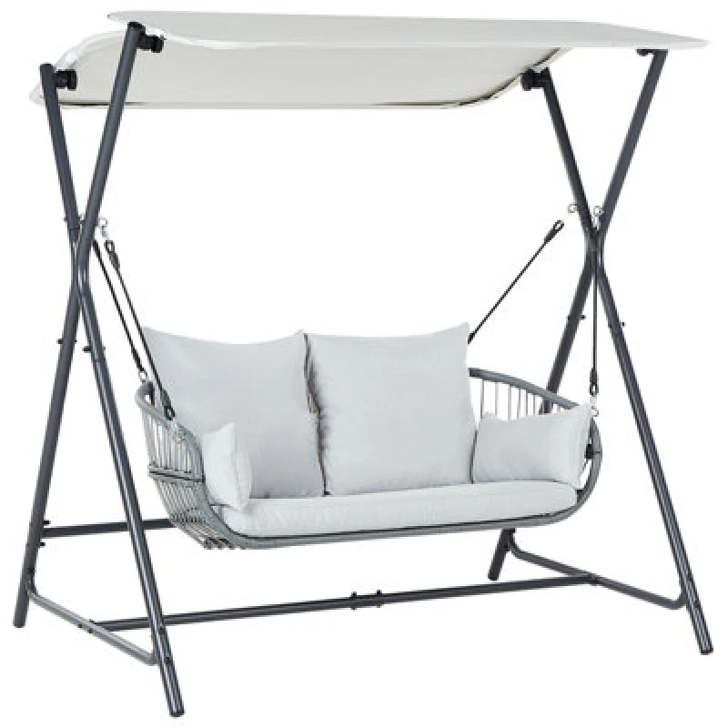 Image of Beliani Patio Swing Fiastra Metal Light Grey