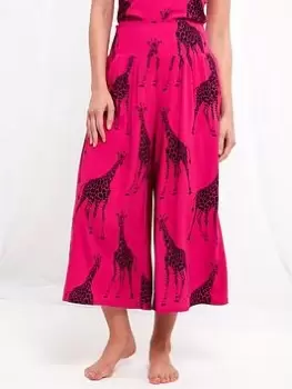 Image of Joe Browns Boutique Giraffe Wide Leg Trouser -pink, Pink, Size 8, Women