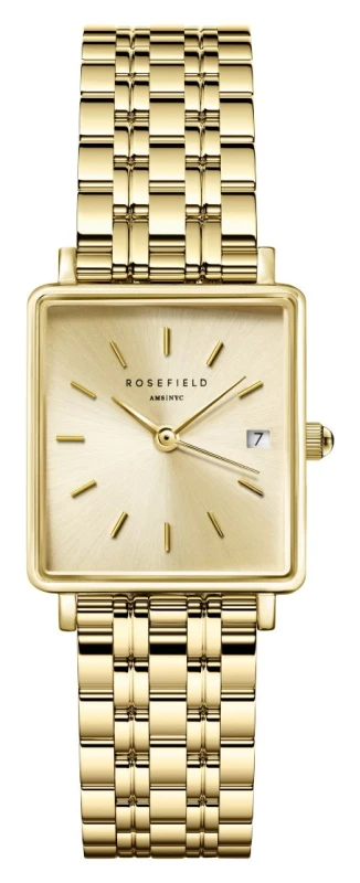 Image of Rosefield QCGSG-Q048 Boxy XS (22mm) Champagne Gold Dial / Watch