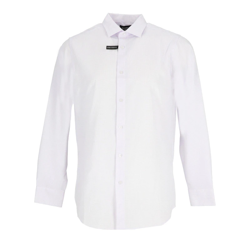 Image of Scotch and Soda Mens Long-Sleeve Patterned Shirt Lavendar male 14.5 inch