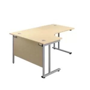 Image of 1600 X 1200 Twin Upright Left Hand Radial Desk Maple-Silver