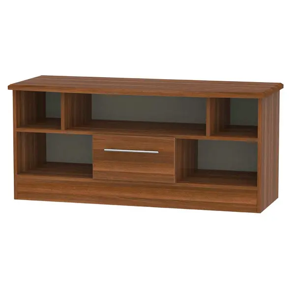 Image of Ready Assembled Edina 1 Drawer TV Unit Walnut SHE210N