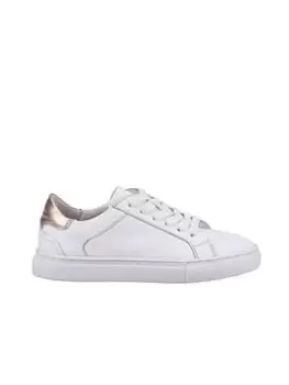 Image of Hush Puppies Mini Camille Trainers - White, Size 3 Older