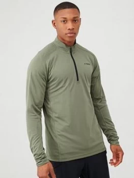 Image of Adidas Terrex Trace Rock 1/2 Zip Long Sleeve Top - Green