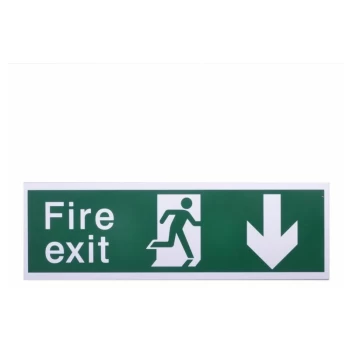 Image of Fire Exit With Arrow Back Back Arrow - PVC9 - House Nameplate Co