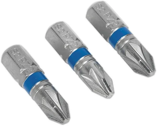 Image of Sealey AK210505 Power Tool Bits Pozi #2 Colour-Coded S2 25mm 3pc