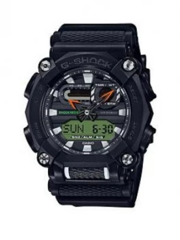 Image of Casio Casio G-Shock Super Illuminator 200M Water Resistant Black Dial Black Silicone Strap Mens Watch With Extra Hi-Vis Strap
