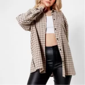 Image of I Saw It First Check Oversized Shirt - Cream