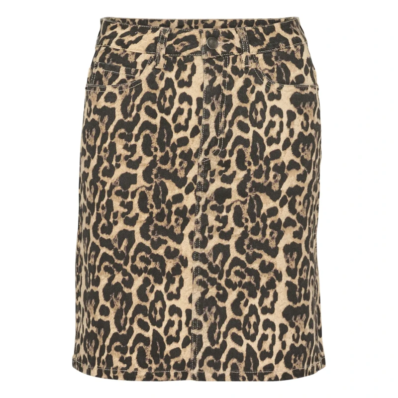 Image of Kaffe Denim skirt For Her KAFFE Leonora Marron Female 40
