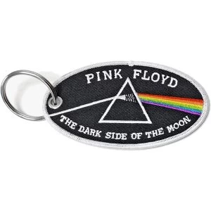Image of Pink Floyd - Dark Side of the Moon Oval White Border Keychain