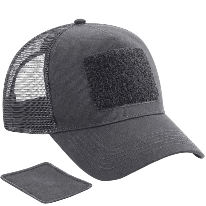 Image of Beechfield Beechfield Men Removable Patch Trucker Cap in Mid Grey Mid Grey One Size Male 5063107065100