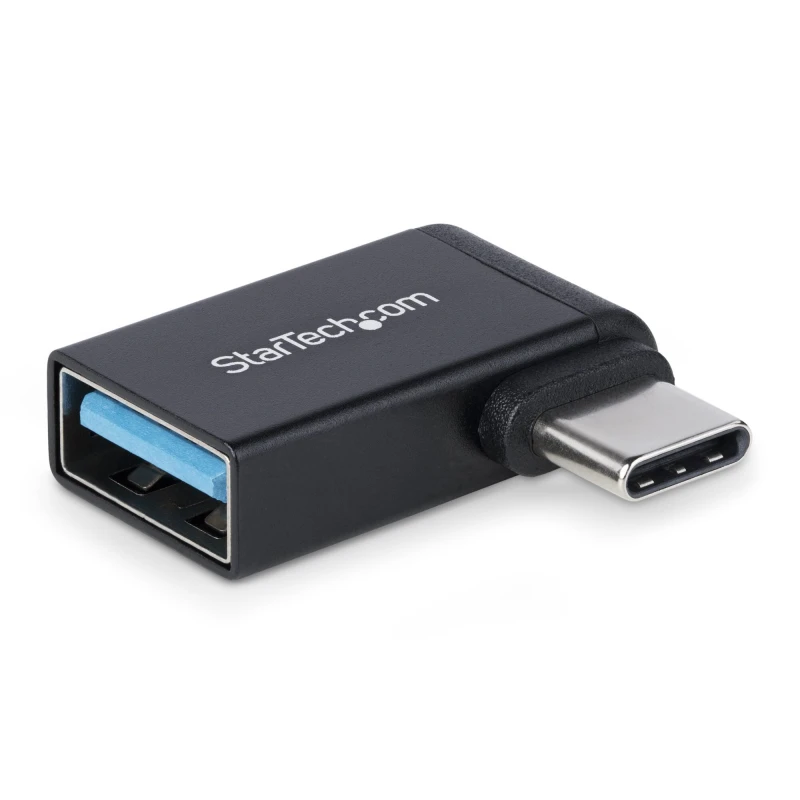 Image of StarTech.com StarTech.com Right Angled USB-C to USB-A Adapter, USB 5Gbps, Compact USB-C Male to USB-A Female Adapter, Metal Housing, M/F USB31CAADGCPR