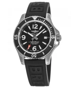 Image of Breitling Superocean 42 Black Dial Black Rubber Strap Mens Watch A17366021B1S1 A17366021B1S1
