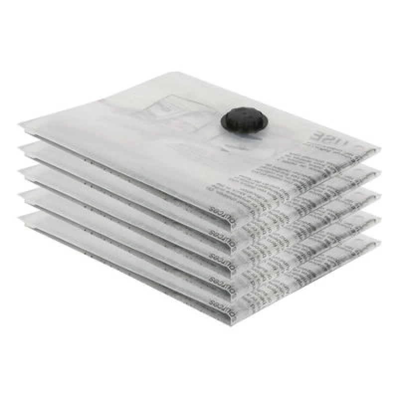 Image of Harbour Housewares 5X Vacuum Storage Bags - L (60 X 80Cm) - Reusable Clothes Suction Space Saver Organiser Zip Lock Luggage Bag