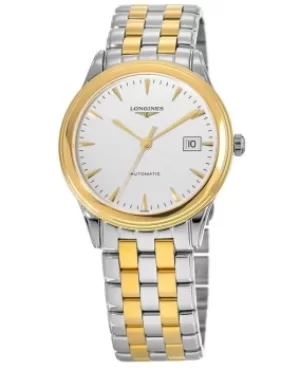Image of Longines Flagship Automatic White Dial Yellow Gold and Stainless Steel Unisex Watch L4.974.3.22.7 L4.974.3.22.7
