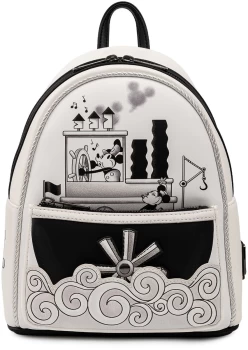 Image of Mickey Mouse Loungefly - Steamboat Willie Music Cruise Mini backpacks white black