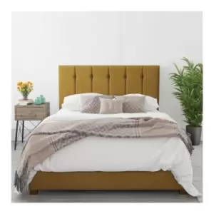 Image of Pimilico King Size Ottoman Bed in Deep Mustard Velvet
