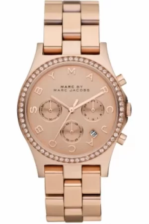 Image of Ladies Marc Jacobs Henry Glitz Chronograph Watch MBM3118