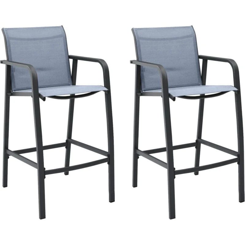 Image of VIDAXL Garden Bar Chairs 2 pcs Grey Textilene Vidaxl 48118