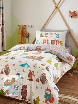 Image of Catherine Lansfield Woodland Adventure Duvet Set - Sb - White