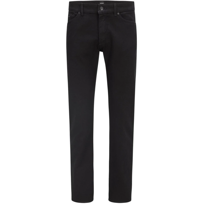 Image of Boss Mens Maine Regular Mid Rise Straight Leg Jeans Black male 31W R