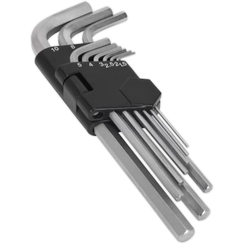 Image of Sealey 9 Piece Long Hexagon Allen Key Set Metric