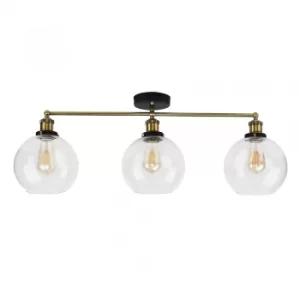 Image of Sheridan 3 Way Bar with Clear Glass Shades