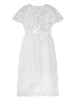 Image of Monsoon Girls Truth Cape Sleeve Pleated Dress - Ivory