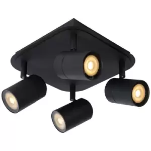 Image of Lucide LENNERT - Ceiling Spotlight Bathroom - LED Dim. - GU10 - 4x5W 3000K - IP44 - Black