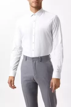 Image of Mens Slim Fit White Performance Formal Shirt