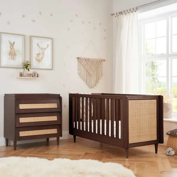 Image of Tutti Bambini Japandi 2 Piece Furniture Room Set - Warm Walnut 090RS1/65