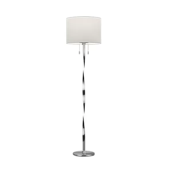 Image of Nandor Modern 2 Light LED Integrated Floor Lamp Nickel Matt 3000K